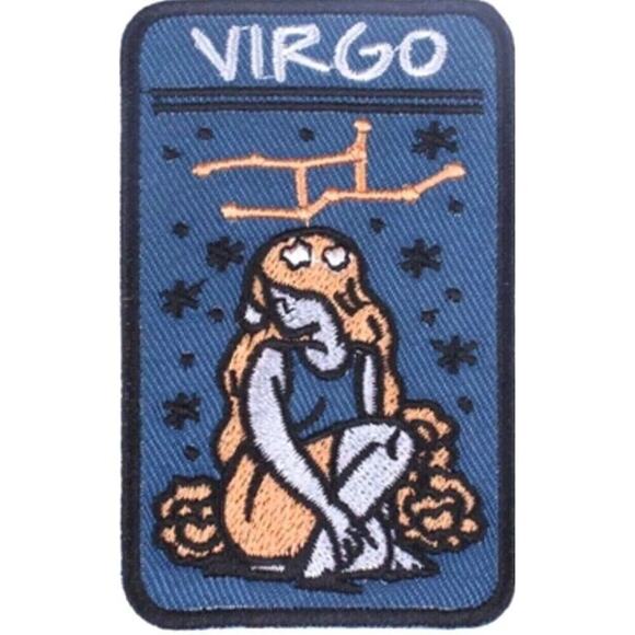 Retro Astrology Zodiac Sign Horoscope Birthday Gift  Patch Embroidered Spiritual - Picture 8 of 13